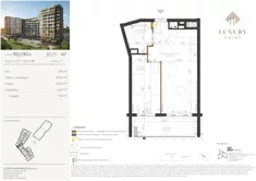 Mieszkanie, 37,77 m², 2 pokoje, piętro 6, oferta nr M57/KL1