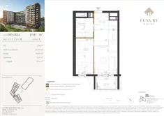 Mieszkanie, 37,87 m², 2 pokoje, piętro 9, oferta nr M71/KL2