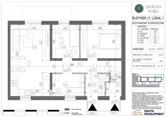 Mieszkanie, 54,97 m², 3 pokoje, parter, oferta nr J1/1