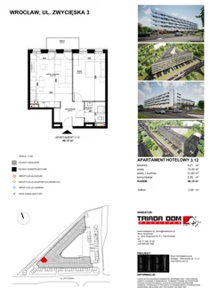 Apartament inwestycyjny, 48,03 m², 2 pokoje, piętro 3, oferta nr 3/12