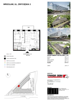 Apartament inwestycyjny, 38,74 m², 2 pokoje, piętro 3, oferta nr 3/16