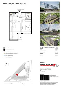 Apartament inwestycyjny, 54,12 m², 2 pokoje, piętro 3, oferta nr 3/36