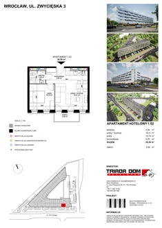 Apartament inwestycyjny, 38,44 m², 2 pokoje, piętro 1, oferta nr 1/02