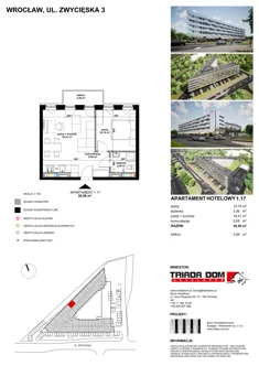 Apartament inwestycyjny, 38,66 m², 2 pokoje, piętro 1, oferta nr 1/17