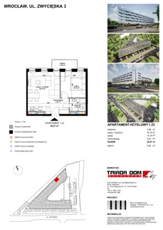 Apartament inwestycyjny, 38,15 m², 2 pokoje, piętro 1, oferta nr 1/22