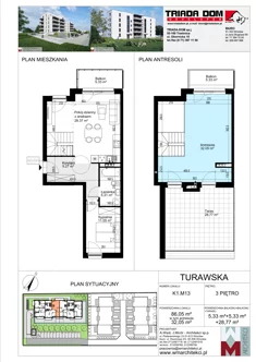 Mieszkanie, 86,05 m², 3 pokoje, piętro 3, oferta nr K1.M13