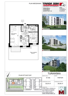 Mieszkanie, 50,04 m², 2 pokoje, parter, oferta nr K1.M2