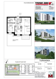 Mieszkanie, 50,04 m², 2 pokoje, parter, oferta nr K2.M2