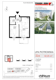 Mieszkanie, 42,25 m², 2 pokoje, piętro 2, oferta nr A38