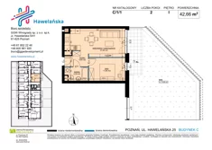 Mieszkanie, 42,66 m², 2 pokoje, piętro 1, oferta nr C/1/1