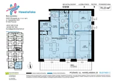 Mieszkanie, 70,23 m², 3 pokoje, piętro 2, oferta nr C/2/24