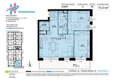 Mieszkanie, 70,23 m², 3 pokoje, piętro 3, oferta nr C/3/37