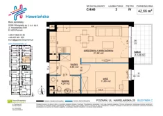 Mieszkanie, 42,66 m², 2 pokoje, piętro 4, oferta nr C/4/40