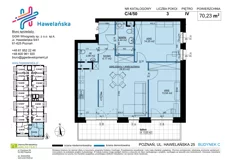 Mieszkanie, 70,23 m², 3 pokoje, piętro 4, oferta nr C/4/50