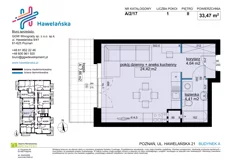 Mieszkanie, 33,47 m², 1 pokój, piętro 2, oferta nr A/2/17