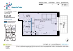 Mieszkanie, 31,26 m², 1 pokój, piętro 3, oferta nr A/3/22