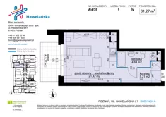 Mieszkanie, 31,27 m², 1 pokój, piętro 4, oferta nr A/4/35