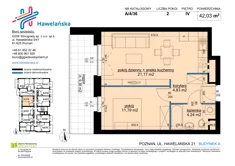 Mieszkanie, 42,03 m², 2 pokoje, piętro 4, oferta nr A/4/36