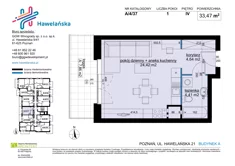 Mieszkanie, 33,47 m², 1 pokój, piętro 4, oferta nr A/4/37