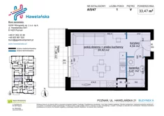 Mieszkanie, 33,47 m², 1 pokój, piętro 5, oferta nr A/5/47