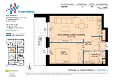 Mieszkanie, 42,03 m², 2 pokoje, piętro 6, oferta nr A/6/56