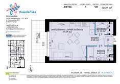 Mieszkanie, 30,25 m², 1 pokój, piętro 8, oferta nr A/8/74A