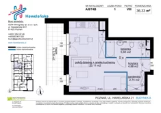 Mieszkanie, 36,33 m², 1 pokój, piętro 8, oferta nr A/8/74B