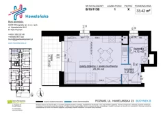 Mieszkanie, 33,42 m², 1 pokój, piętro 10, oferta nr B/10/113B