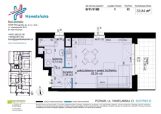 Mieszkanie, 33,84 m², 1 pokój, piętro 11, oferta nr B/11/119B