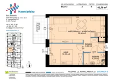 Mieszkanie, 43,78 m², 2 pokoje, piętro 2, oferta nr B/2/13