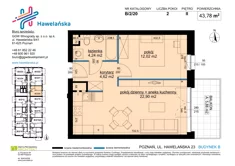 Mieszkanie, 43,78 m², 2 pokoje, piętro 2, oferta nr B/2/20