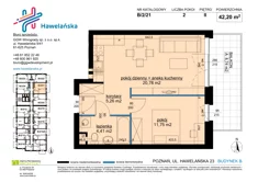 Mieszkanie, 42,20 m², 2 pokoje, piętro 2, oferta nr B/2/21