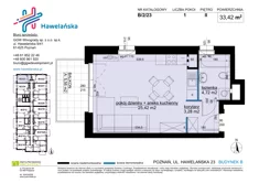 Mieszkanie, 33,42 m², 1 pokój, piętro 2, oferta nr B/2/23