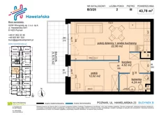 Mieszkanie, 43,78 m², 2 pokoje, piętro 3, oferta nr B/3/25