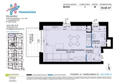 Mieszkanie, 33,42 m², 1 pokój, piętro 3, oferta nr B/3/35