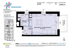 Mieszkanie, 33,85 m², 1 pokój, piętro 4, oferta nr B/4/46