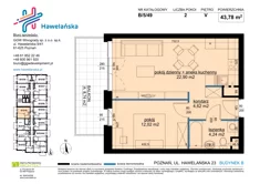 Mieszkanie, 43,78 m², 2 pokoje, piętro 5, oferta nr B/5/49