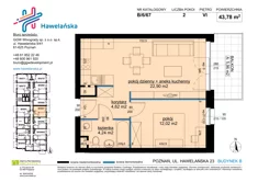 Mieszkanie, 43,78 m², 2 pokoje, piętro 6, oferta nr B/6/67