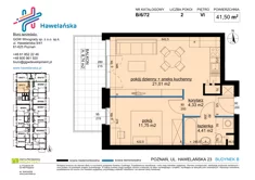 Mieszkanie, 41,50 m², 2 pokoje, piętro 6, oferta nr B/6/72