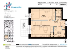 Mieszkanie, 38,96 m², 2 pokoje, piętro 7, oferta nr B/7/75