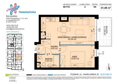 Mieszkanie, 41,48 m², 2 pokoje, piętro 7, oferta nr B/7/78