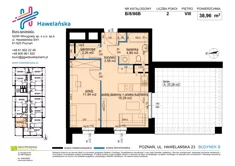 Mieszkanie, 38,96 m², 2 pokoje, piętro 8, oferta nr B/8/86B