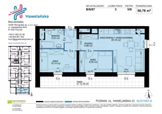 Mieszkanie, 50,76 m², 3 pokoje, piętro 8, oferta nr B/8/87