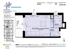 Mieszkanie, 33,42 m², 1 pokój, piętro 8, oferta nr B/8/94