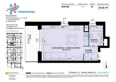 Mieszkanie, 33,42 m², 1 pokój, piętro 9, oferta nr B/9/104