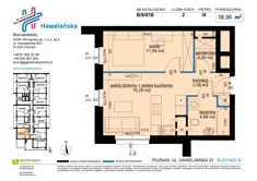 Mieszkanie, 38,96 m², 2 pokoje, piętro 9, oferta nr B/9/97B