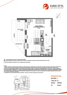 Mieszkanie, 42,00 m², 1 pokój, parter, oferta nr Ł/22