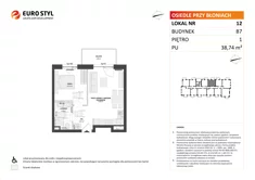 Mieszkanie, 38,74 m², 2 pokoje, piętro 1, oferta nr B7/12
