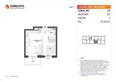 Mieszkanie, 37,29 m², 2 pokoje, piętro 1, oferta nr B7/17