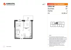 Mieszkanie, 32,98 m², 2 pokoje, piętro 2, oferta nr B7/23